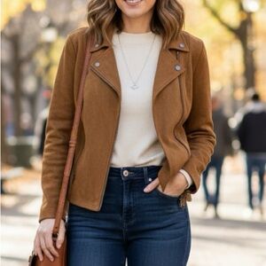 Style & Co Tan Utility Jacket with Collared Neckline